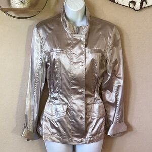 Chico's Shimmering Silver Utility Jacket